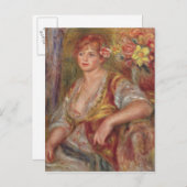 ピエールAルノアール |ブロンドの女性とバラ ポストカード (正面/裏面)