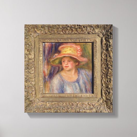 ピエールAルノアール |帽子をかぶった女性 キャンバスプリント (正面)