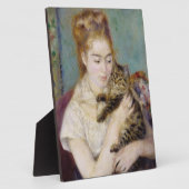 ピエールAルノアール |猫を飼っている女性 フォトプラーク (側面)