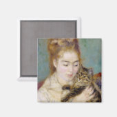 ピエールAルノアール |猫を飼っている女性 マグネット (正面/裏面)