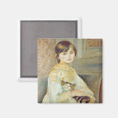 ピエールAルノアール | Julie Manet with Cat マグネット (正面/裏面)