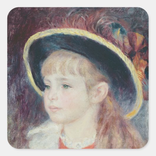 ピエールAルノアール | Young Girl in a Blue Hat スクエアシール (正面)