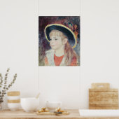 ピエールAルノアール | Young Girl in a Blue Hat ポスター (キッチン)