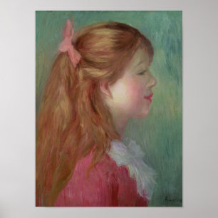 ピエールAルノアール Young girl with Long Hair ポスター
