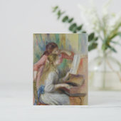 ピエールAルノアール | Young Girls at the Piano ポストカード (スタンド正面)