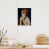 ピエールAルノアール | Young Woman Braiding Her Hair ポスター (キッチン)