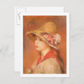 ピエールAルノアール | Young Woman in a Hat ポストカード (正面/裏面)