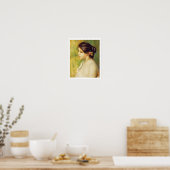 ピエールAルノアール | Young Woman with Flowers at Ear ポスター (キッチン)