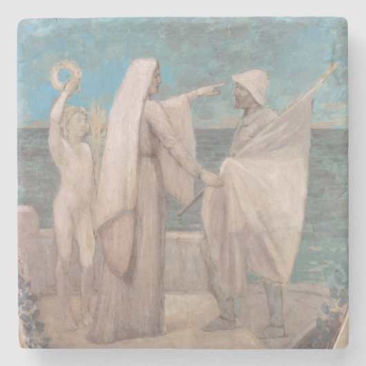 ピエールPuvis de Chavannesによって愛国心のために調査して下さい ストーンコースター (正面)