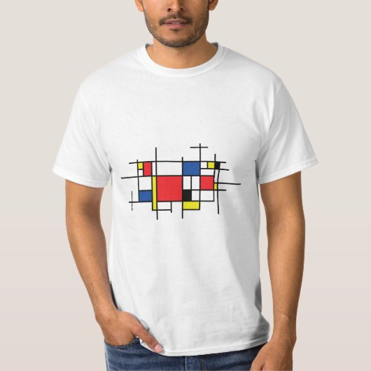 ピエ・モンドリアン、抽象的な現代クンスト Tシャツ (正面)