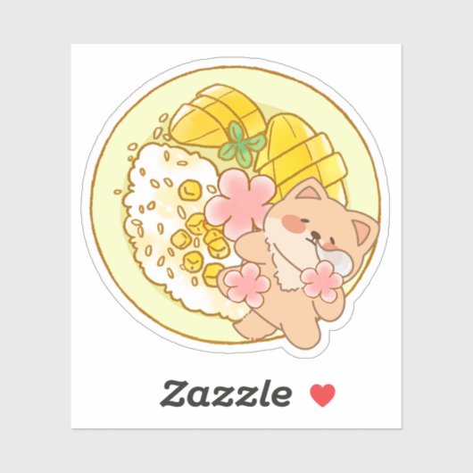 ピオウの柴犬: かわいいマンゴー+スティッキー+ライスの饗宴 シール (シート)