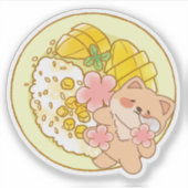 ピオウの柴犬: かわいいマンゴー+スティッキー+ライスの饗宴 シール (正面)