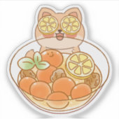 ピオウの柴犬: かわいいミートボールスープスパ シール (正面)