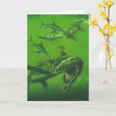 ピオサール恐竜グリーティングカード カード (黄色い花)