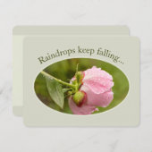 ピオニーのエラー雨滴CC1045誕生日カード 招待状 (正面/裏面)