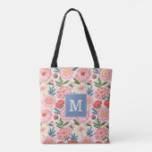 ピオニーの花のトートバッグ トートバッグ (裏面)