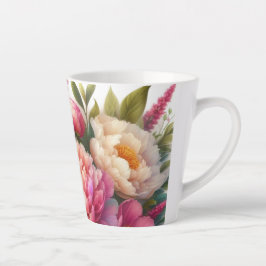 ピオニーピンクの芍薬の花ラテマグ カフェラテマグ