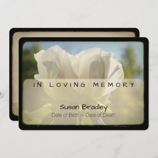 ピオニーヴィンテージメモリアル悔やみや弔慰ありがとう4 招待状 (正面/裏面)