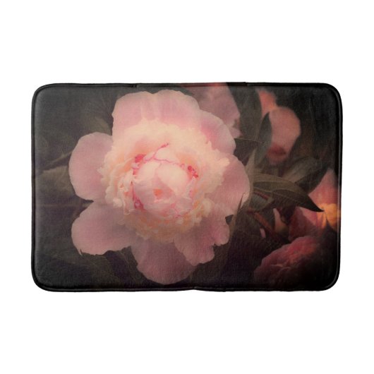 ピオニー ピンクの芍薬の花 自然 バスマット (正面)