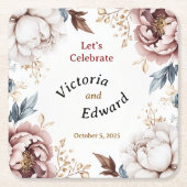 ピオビクトリアンニラックス結婚の紙コースター スクエアペーパーコースター (正面)