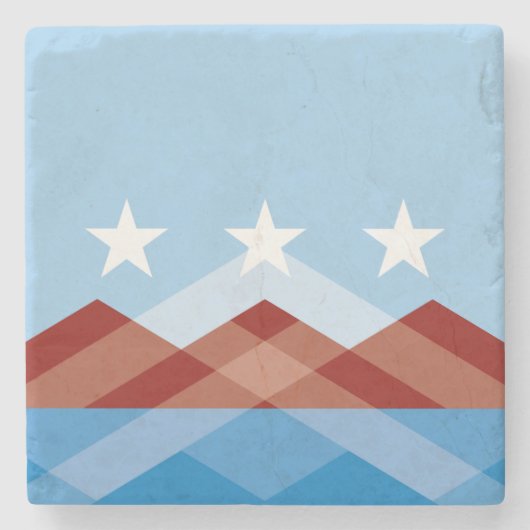 ピオリア市国旗(アリゾナ) ストーンコースター (正面)