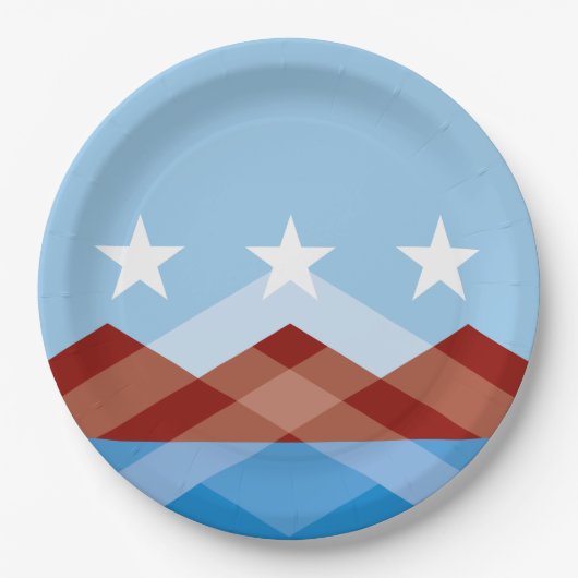 ピオリア市国旗（アリゾナ） ペーパープレート (正面)