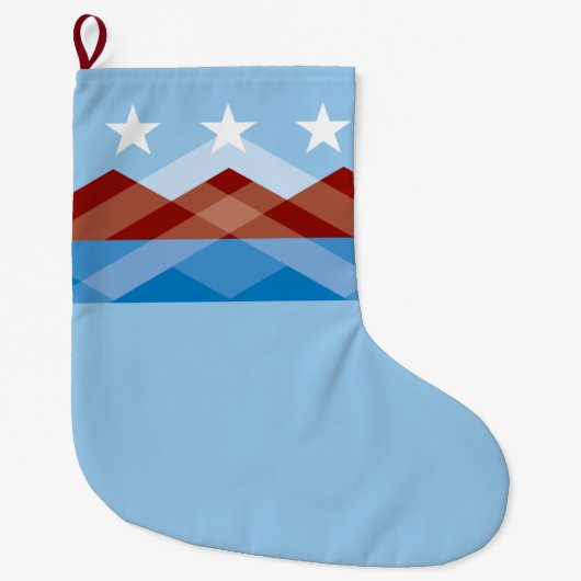 ピオリア市国旗（アリゾナ） ラージクリスマスストッキング (正面)