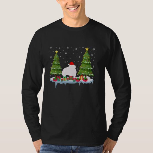 ピカクリスマスツリー照明メンズ醜いクリスマス Tシャツ (正面)