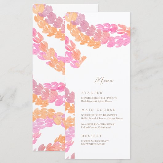 ピカケ結婚の メニュー (正面/裏面)