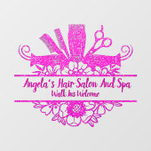 ピカスタマイズッフェイククグリッターヘアサロン及びスパ ウィンドウサイン (シート)