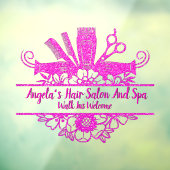 ピカスタマイズッフェイククグリッターヘアサロン及びスパ ウィンドウサイン (シート3)