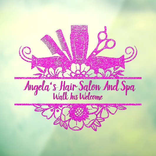 ピカスタマイズッフェイククグリッターヘアサロン及びスパ ウィンドウサイン (シート3)