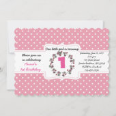 ピカスタムンク水玉模様第1誕生日招待状カード 招待状 (正面)