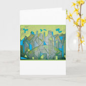 ピカソのインスパイアあいさつきカード カード (黄色い花)