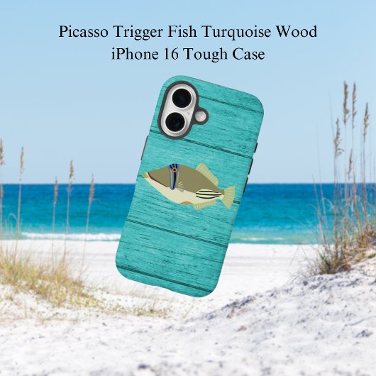 ピカソのトリガー魚ターコイズウッドiPhone 16ケース Case-Mate iPhoneケース