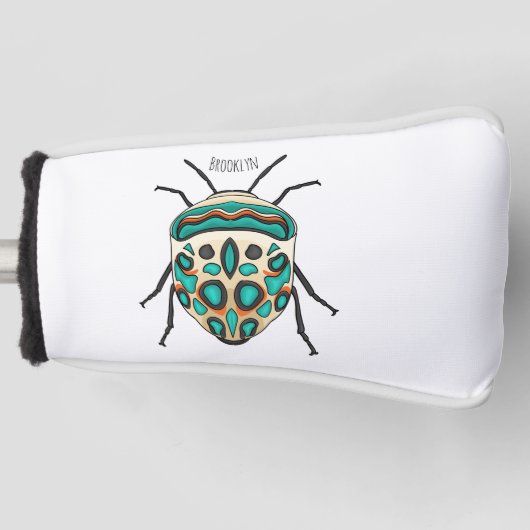 ピカソのバグ漫画イラストレーション ゴルフヘッドカバー (正面)