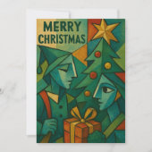 ピカソの目を通してクリスマスにキュビズムの有名人 招待状 (正面)