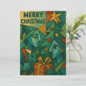 ピカソの目を通してクリスマスにキュビズムの有名人 招待状 (スタンド正面)