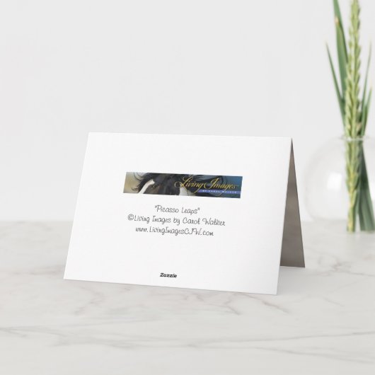 ピカソは野生の馬のグリーティングカードを持ち上げる カード (裏面)