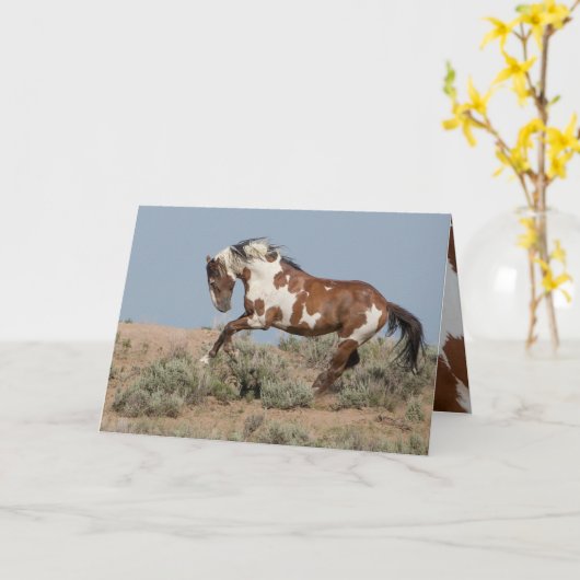 ピカソは野生の馬のグリーティングカードを持ち上げる カード (黄色い花)