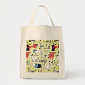 ピカソズメナジェリーよくはしゃぐグロッサリートート トートバッグ (正面)