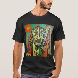 ピカソ抽象芸術男性デザイン Tシャツ