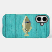 ピカソ・トリガーフィッシュ・ターコイズ・ウッドiPhone 16ケース Case-Mate iPhoneケース (裏面 (横))