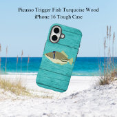 ピカソ・トリガーフィッシュ・ターコイズ・ウッドiPhone 16ケース Case-Mate iPhoneケース