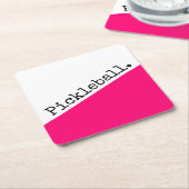 ピカッコいいッはっきりしたク対角ウェッジピックボール文字 スクエアペーパーコースター (アングル)