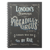 ピカデリー・サーカス・ロンドン・ヴィンテージのポスター ノートブック (正面)