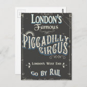 ピカデリー・サーカス・ロンドン・ヴィンテージのポスター ポストカード (正面/裏面)