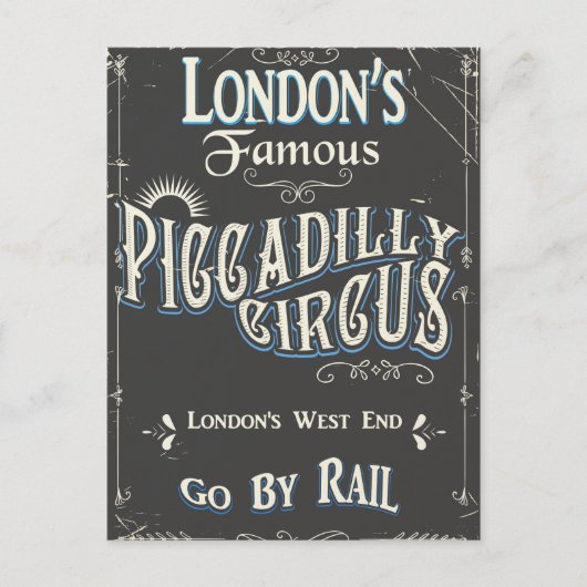 ピカデリー・サーカス・ロンドン・ヴィンテージのポスター ポストカード (正面)
