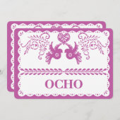 ピカド・オチョ　８　テーブルナンバー　ゴールド　フィエスタ 招待状 (正面/裏面)