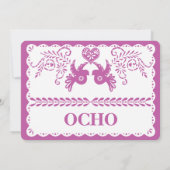 ピカド・オチョ　８　テーブルナンバー　ゴールド　フィエスタ 招待状 (裏面)